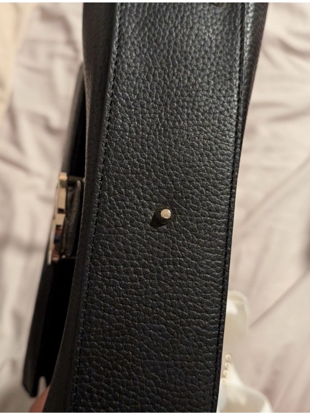 Leather Medium Shoulder Bag with Gold Double G Clasp - Picture 5 of 11